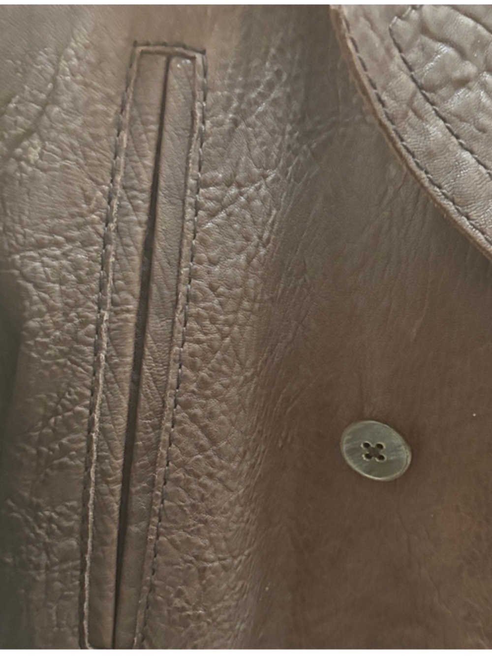 OFF-PR STYLE MEN'S BROWN LEATHER DOUBLE-BREASTED COAT SIZE 48 - Picture 10 of 16